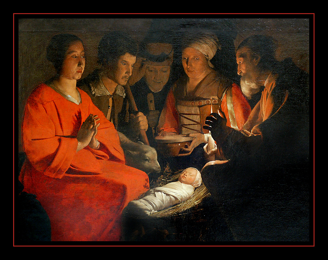 Georges de La Tour. L’Adoration des bergers. Détail. Vers 1640 Huile sur toile. Louvre, Paris, France 